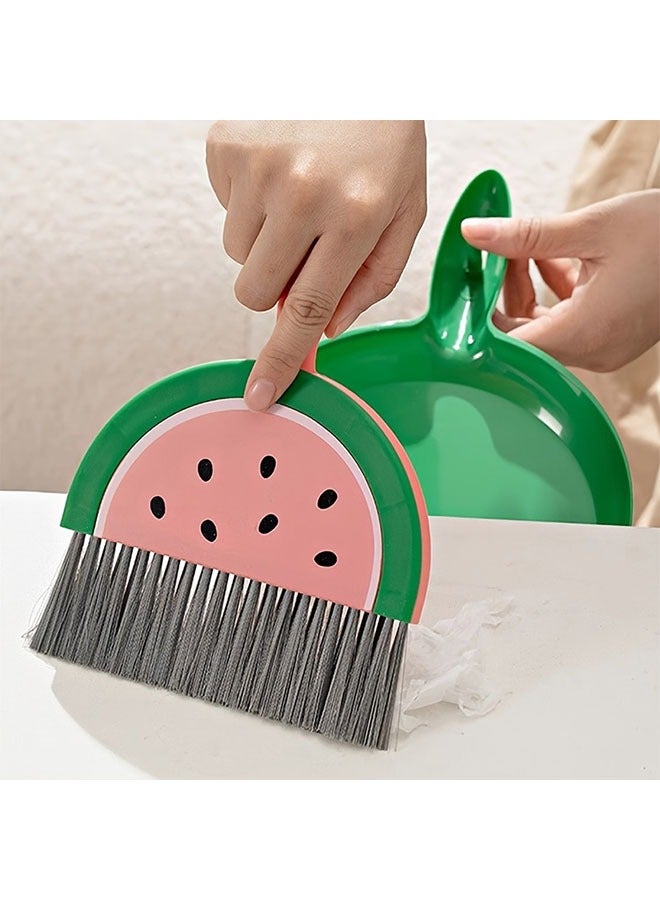 HOMESTAR 1 Set Colorful Mini Mop and Dustpan Set - Kid-Friendly, Compact for Desk & Table Cleaning - Ideal for Bedroom, Bathroom, Kitchen, Living Room - Fun Fruit Design (1 Mop + 1 Dustpan) - Image 1
