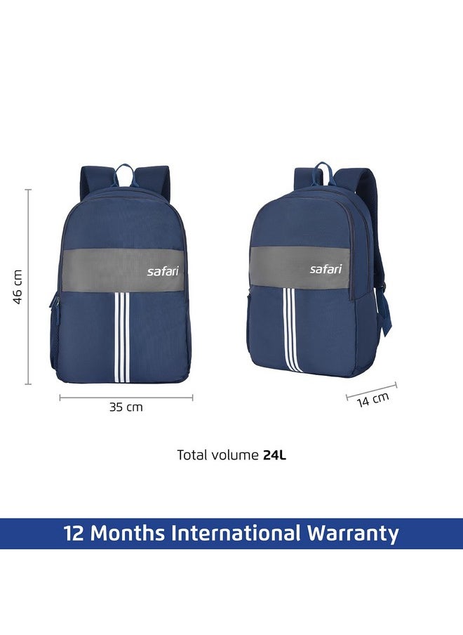 Safari Safari Glint Casual Backpack, 2 Compartments, Bottle Pocket, Front Pocket, Padded Shoulder Straps,32 Liter School Bag For Boys And Girls, College Bag, Color- Blue  - Image 3