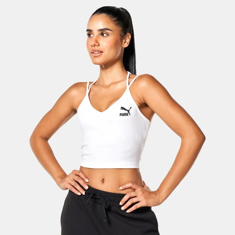 PUMA Women's Classics Ribbed Crop Top
