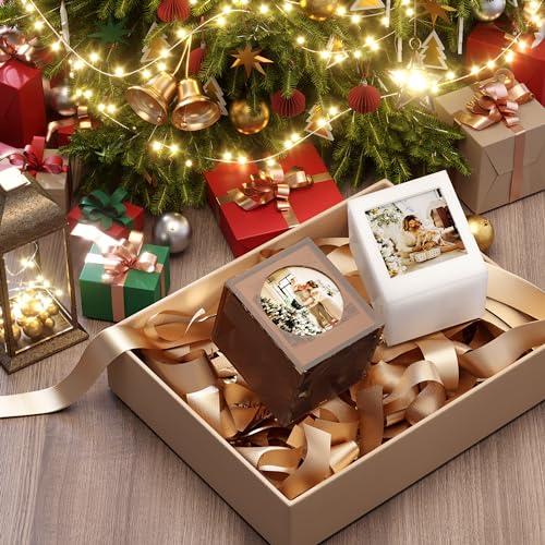 WINKINE Acrylic Polaroid Photo Storage Box & Frame, Photo Frame for Film 4.2’’x3.5’’ with Sliding Lid, Polaroid Storage Box for i-Type/600/SX-70/Instax Square Films, Amber, 2 Pack - Image 5