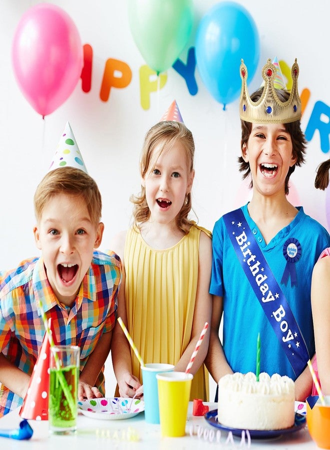 Clofiak Birthday Boy Sash Hat Button Pin Accessory, Birthday King Crown Party Set, Photo Props for Boys' Theme Party Decoration - Image 5