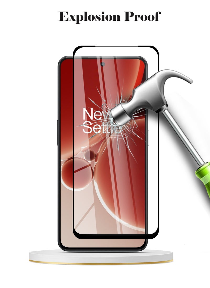 Techie - Full Cover 10H Hardness HD Tempered Glass Screen Protector for OnePlus Nord 3 / OnePlus Ace 2v - Anti-Scratch, Anti-Fingerprint, and Bubbles Free Technology - Image 1
