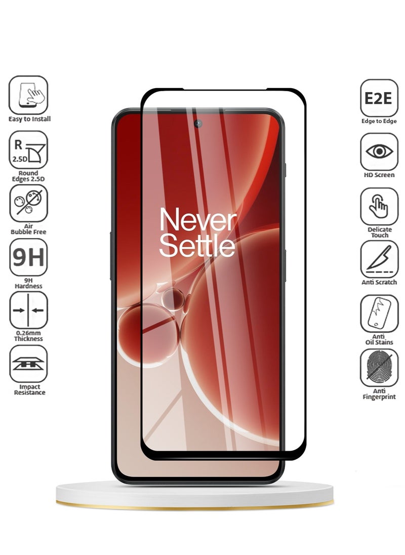 Techie - Full Cover 10H Hardness HD Tempered Glass Screen Protector for OnePlus Nord 3 / OnePlus Ace 2v - Anti-Scratch, Anti-Fingerprint, and Bubbles Free Technology - Image 1