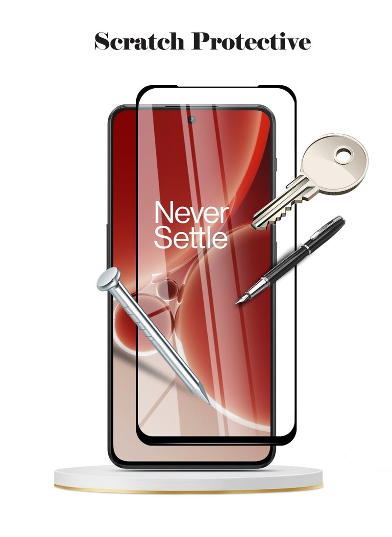 Techie - Full Cover 10H Hardness HD Tempered Glass Screen Protector for OnePlus Nord 3 / OnePlus Ace 2v - Anti-Scratch, Anti-Fingerprint, and Bubbles Free Technology - Image 1