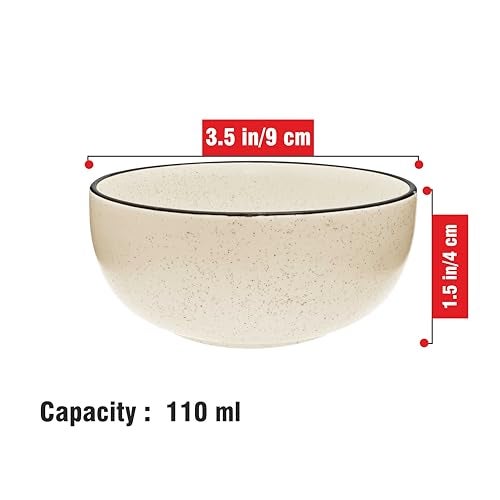 Pure Source India Ceramic Dotted Serving Bowl (White, 150ml) - 2 Piece - Image 3