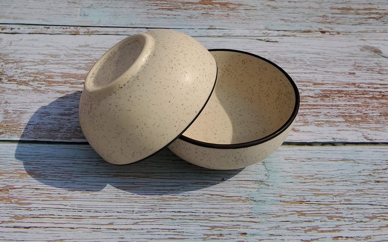Pure Source India Ceramic Dotted Serving Bowl (White, 150ml) - 2 Piece - Image 5