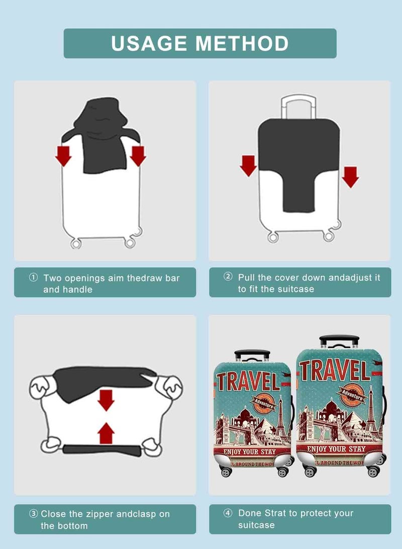 URbazaar Elastic Travel Luggage Cover Travel Suitcase Protective Cover for Trunk Case Apply to 18-30 inch luggage Suitcase Cover - Image 5