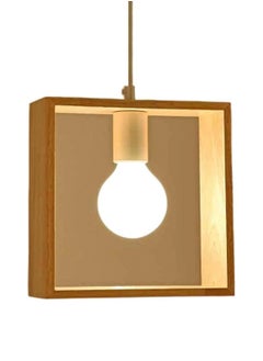 LOOPITYS Creative geometric wooden pendant light, adjustable in height, suitable for decorating living rooms, bedrooms, kitchens, dining rooms, and entrance halls (including light bulbs, with E27 screw heads)  - Image 1