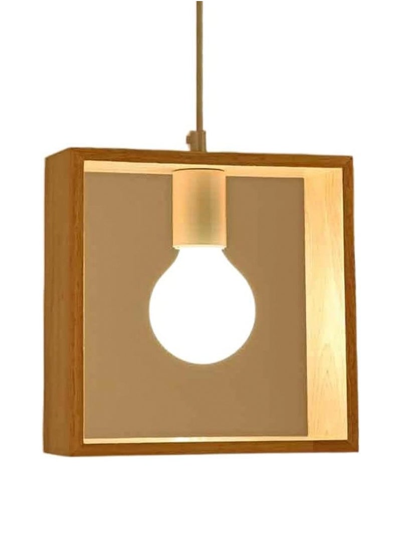 LOOPITYS Creative geometric wooden pendant light, adjustable in height, suitable for decorating living rooms, bedrooms, kitchens, dining rooms, and entrance halls (including light bulbs, with E27 screw heads)  - Image 1