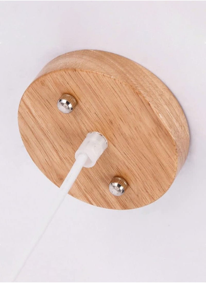 LOOPITYS Creative geometric wooden pendant light, adjustable in height, suitable for decorating living rooms, bedrooms, kitchens, dining rooms, and entrance halls (including light bulbs, with E27 screw heads)  - Image 5