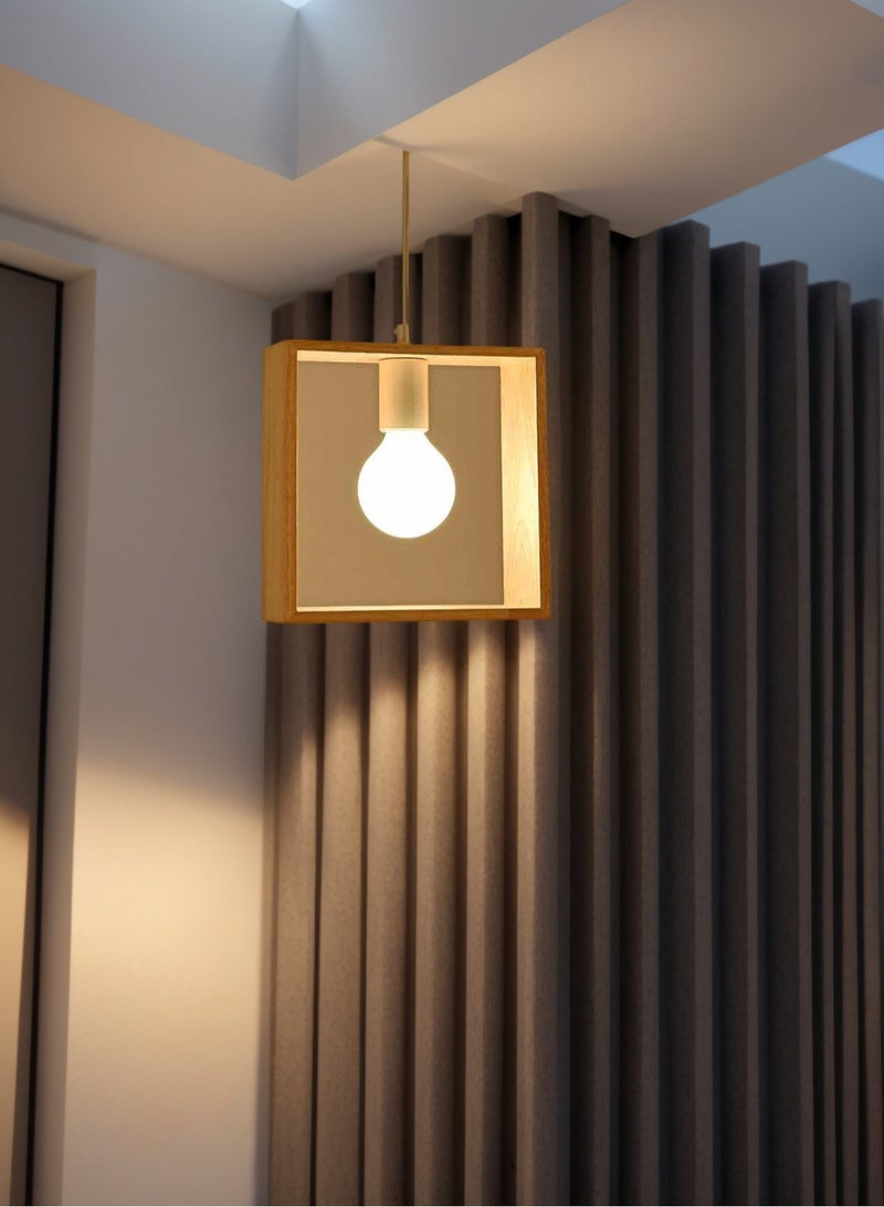 لوبيتيز الهندسة الإبداعية الخشب الثريا ، مصباح السقف ، مصباح قلادة ( بما في ذلك قاعدة مصباح E27 ) ارتفاع قابل للتعديل ، ومناسبة لتزيين غرفة المعيشة ، غرفة نوم ، مطبخ ، غرفة الطعام ، مدخل القاعة - Image 2