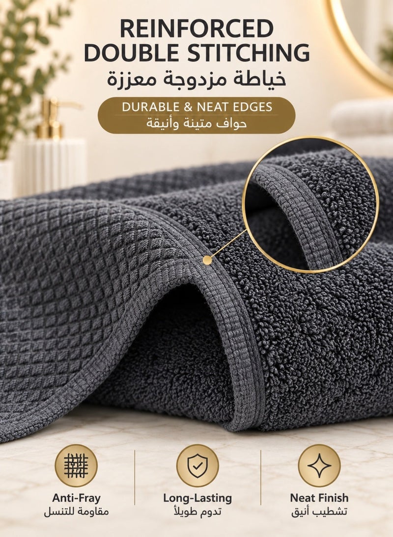 شاربدو طقم مناشف هدايا وحمام من القطن من 6 قطع – طقم حمام متكامل يضم 2 منشفة لليدين و2 منشفة للوجه و2 منشفة حمام، مناشف فائقة النعومة وعالية الامتصاص – رمادي - Image 3