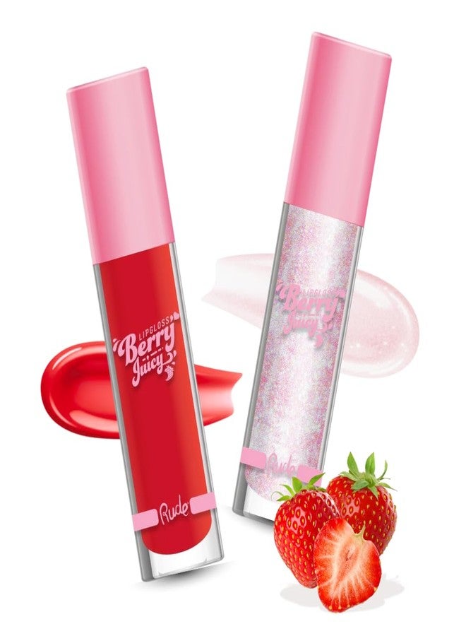 RUDE Cosmetics Berry Juicy Lip Gloss for Women, High Shine Lip Glosses Set, Moisturizing & Hydrating Lipgloss for Girls, Ideal for Day & Night Makeup Looks, Crystalize & Code Red - Image 1