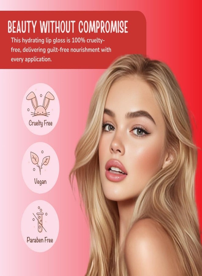 RUDE Cosmetics Berry Juicy Lip Gloss for Women, High Shine Lip Glosses Set, Moisturizing & Hydrating Lipgloss for Girls, Ideal for Day & Night Makeup Looks, Crystalize & Code Red - Image 2