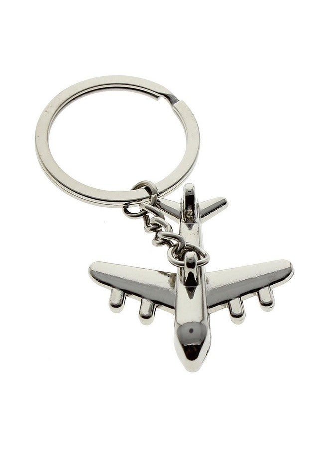 RainSound Metal Aeroplane Keychain & Keyring Silver - Image 1