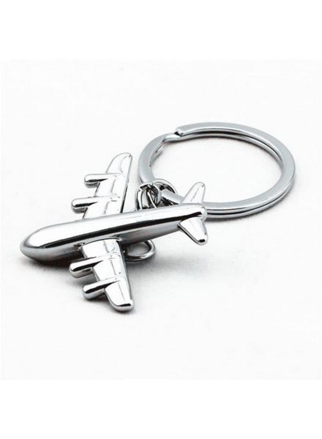 RainSound Metal Aeroplane Keychain & Keyring Silver - Image 2