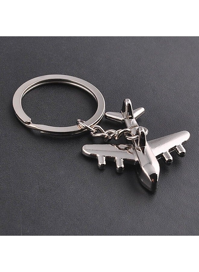 RainSound Metal Aeroplane Keychain & Keyring Silver - Image 4