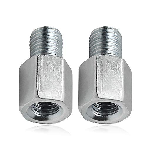 FLYPIG Universal Motorcycle rear Mirror Adapters Thread - M10 Male to M8 Female clockwise threaded for Motorcycle ATV Scooter Pit Dirt-Bike Mini-Bike (Pack of 2) - Image 1