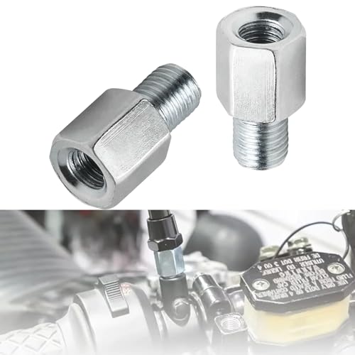 FLYPIG Universal Motorcycle rear Mirror Adapters Thread - M10 Male to M8 Female clockwise threaded for Motorcycle ATV Scooter Pit Dirt-Bike Mini-Bike (Pack of 2) - Image 2
