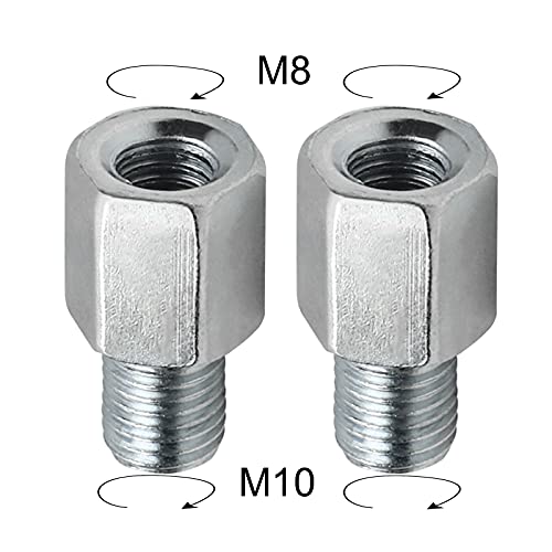 FLYPIG Universal Motorcycle rear Mirror Adapters Thread - M10 Male to M8 Female clockwise threaded for Motorcycle ATV Scooter Pit Dirt-Bike Mini-Bike (Pack of 2) - Image 5