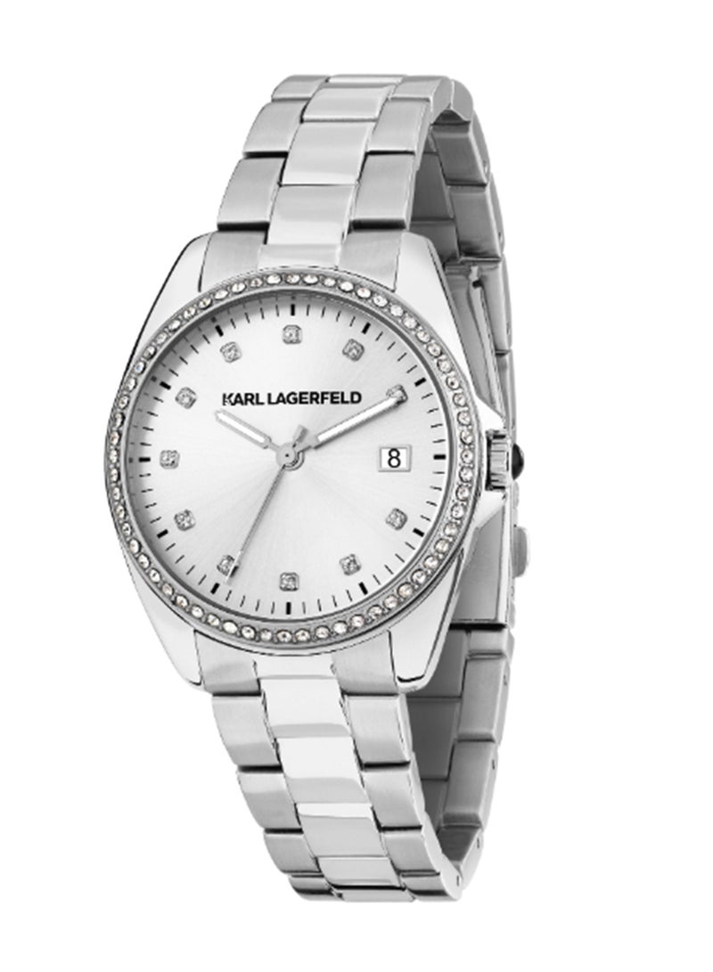 Karl Lagerfeld Women's 35MM Silver, Sunray Dial Stainless Steel Watch - R0553101510 - Image 1