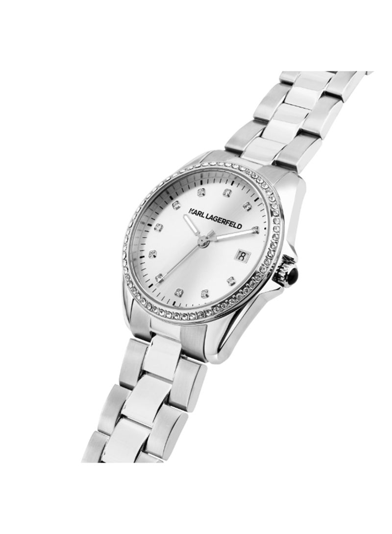 Karl Lagerfeld Women's 35MM Silver, Sunray Dial Stainless Steel Watch - R0553101510 - Image 5