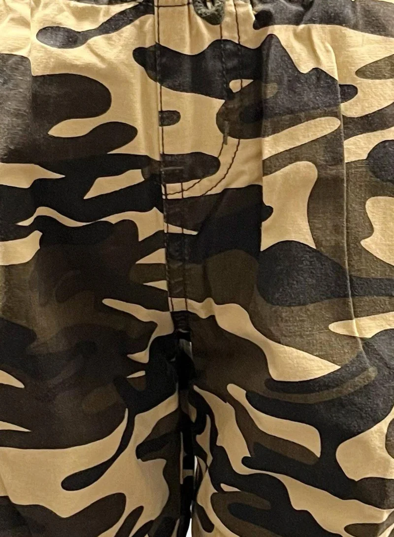 Bonkids Regular Printed Multicolour And Camo Cotton Shorts For Boys Pull On 100 % Cotton