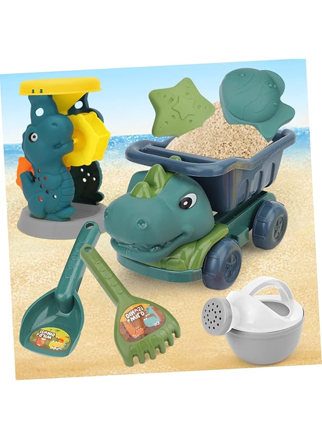 Excefore Dinosaur Atv Sand Building Set Outdoor Fun With Kids' Truck Carinify Toy Beach Molds And Hourglass Plastic For Beach Play - Image 2