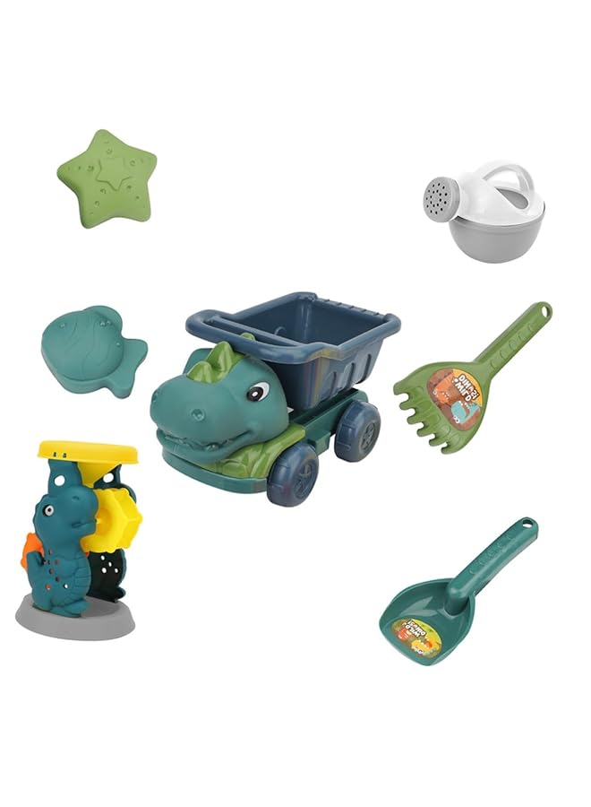 Excefore Dinosaur Atv Sand Building Set Outdoor Fun With Kids' Truck Carinify Toy Beach Molds And Hourglass Plastic For Beach Play - Image 1