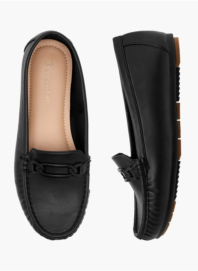 لو كونفورت Women Metal Accent Slip-On Loafers