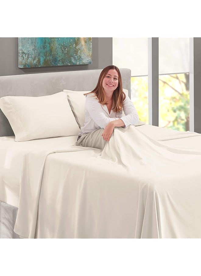 erorex - Extra Deep Pocket Fitted Sheet Deep King Fitted Sheet Set Super Deep Pocket Sheet Ultra Deep Fitted Sheet For Extra Deep Pocket Mattress King Size Sheets 78 X 80 Inches Off White - Image 1