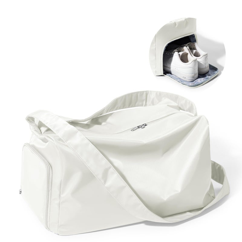 wassdins Large Gym Bag with Shoe Compartment Workout Sport Duffle Bag for Women Travel Waterproof Shoulder Overnight Bags Lightweight Carry on Tote Bags for Swim Yoga Dance - Image 2