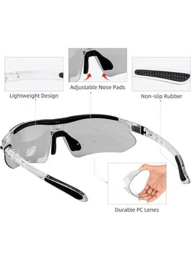 روكبروز نظارات شمسية رياضية فوتوكرومية من ROCKBROS للرجال، نظارات بيكلبول، نظارات ركوب الدراجات، نظارات شمسية للدراجات الجبلية، مع شريط مطاطي قابل للإزالة - Image 4