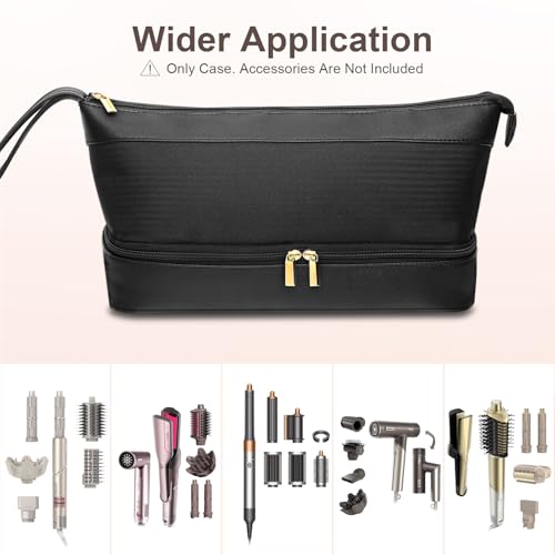 GENCAM Flexfusion Carrying Case for Shark, Travel Case for Shark Glam Ceramic/FlexFusion Hair Straightener, Travel Bag for Shark Flexfusion Air Ceramic HD641S/HD642S /HD6052S(Black) - Image 5