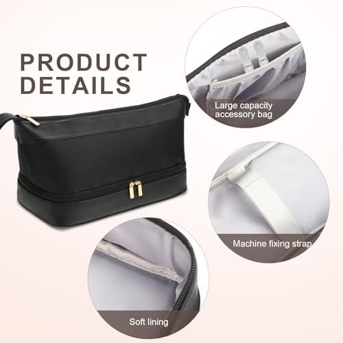 GENCAM Flexfusion Carrying Case for Shark, Travel Case for Shark Glam Ceramic/FlexFusion Hair Straightener, Travel Bag for Shark Flexfusion Air Ceramic HD641S/HD642S /HD6052S(Black) - Image 3