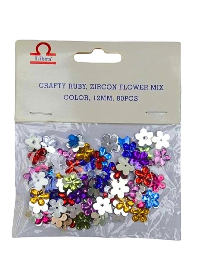 Libra CRAFTY RUBY ZIRCON FLOWER MIX COLOR 12MM 80PCS - Image 2