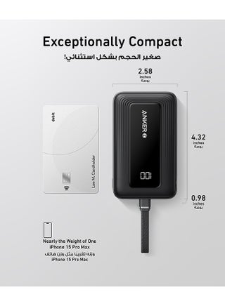 Zolo Power Bank, 10,000mAh 30W High-Speed Portable Charger with Built-In USB-C Cable, Battery Pack For iPhone 17/17 Air/17 Pro/17 Pro Max/16 Series, Galaxy, and More (Black, 10000 mAh) - view 4