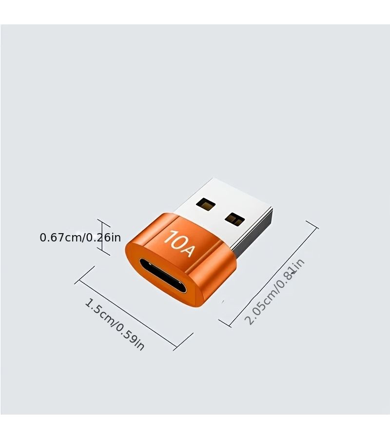 Orange 5 PCS USB A to USB C OTG Adapter Type C to USB Converter 10A USB 3.0 Connector - Image 4
