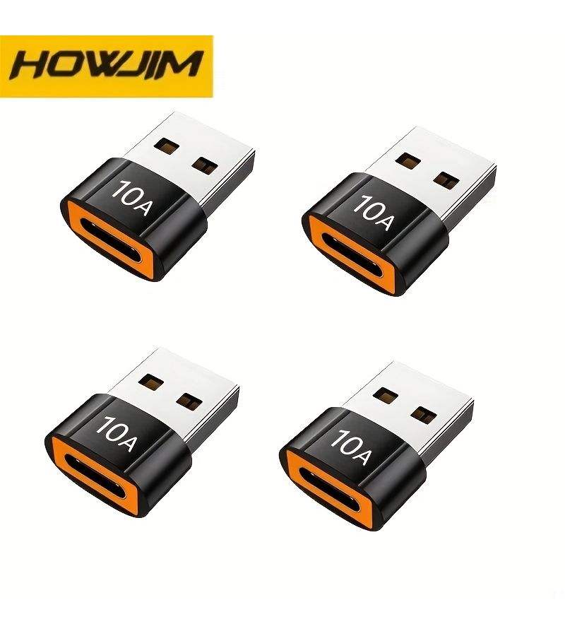Orange 5 PCS USB A to USB C OTG Adapter Type C to USB Converter 10A USB 3.0 Connector - Image 2