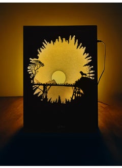 LightMask - Beyond Imagination The Majestic Lion and Cat Family Shadow Box Frame 116x156 Inch LED Photo Frame Illuminated Light Up Artwork LED Night Light Painting Decoration LED Wall Art Light Art Decor for Home Office  - Image 1