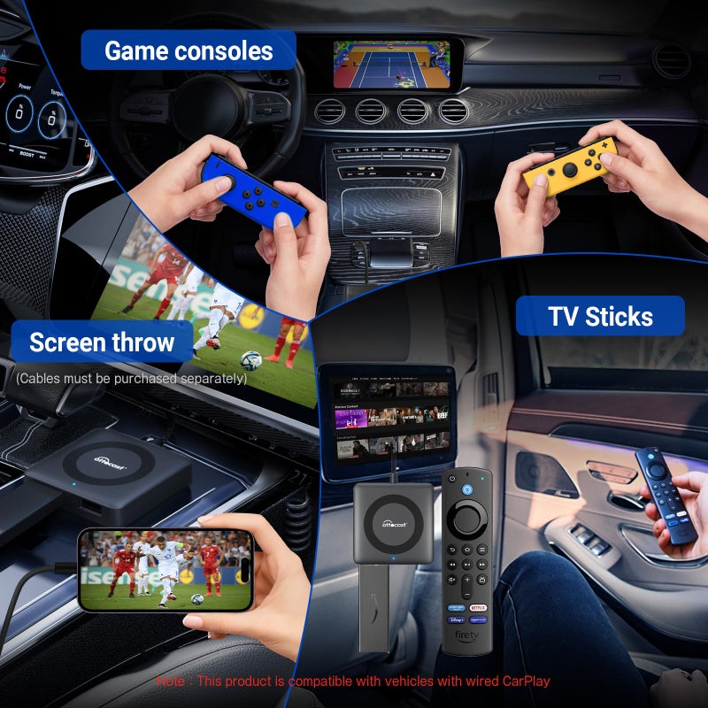 OTTOCAST 4 in 1 Car TV Mate Max & Wireless Carplay/Android Auto & Screen Mirroring Adapter for Apple iPhone Android Phone, HDMI Car TV Adapter, Watching Videos Movies on CarScreen - Image 4