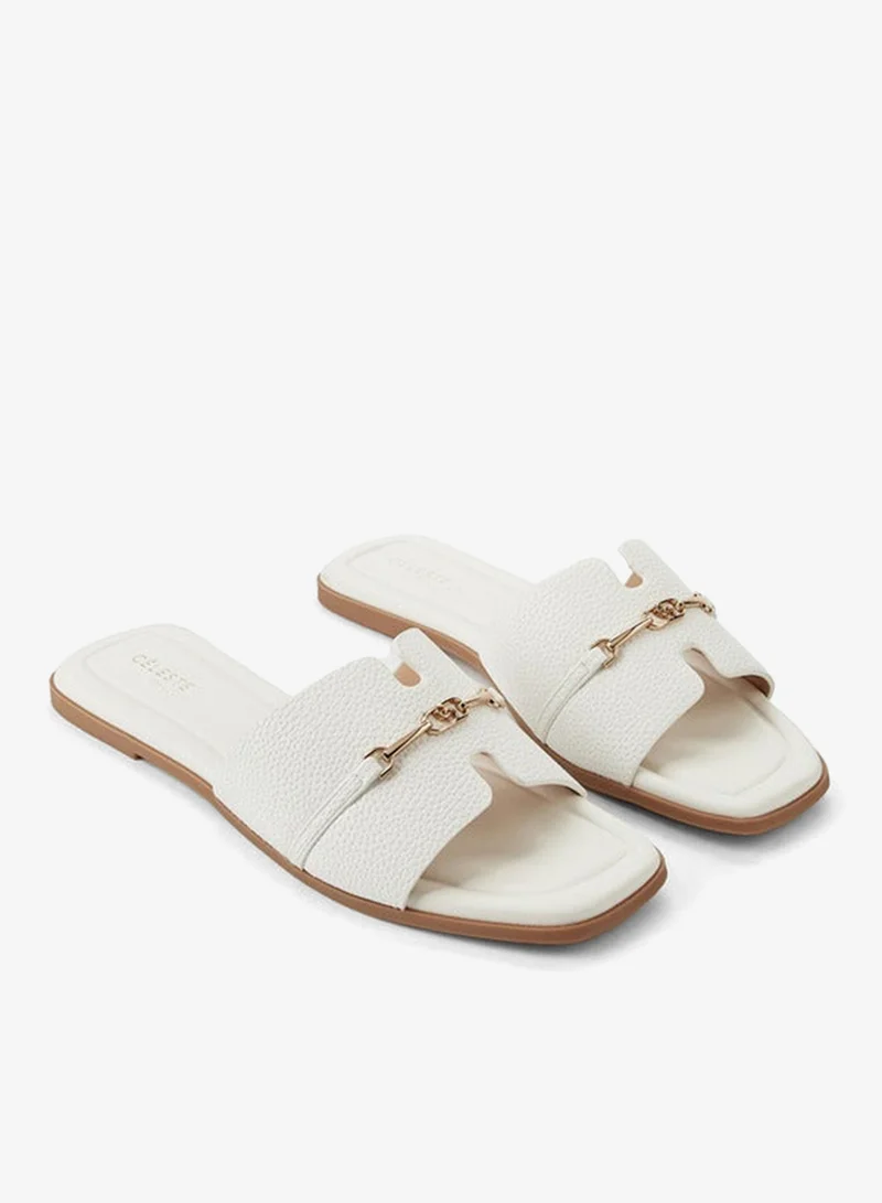 Celeste Women Metal Accent Slip-On Sandals