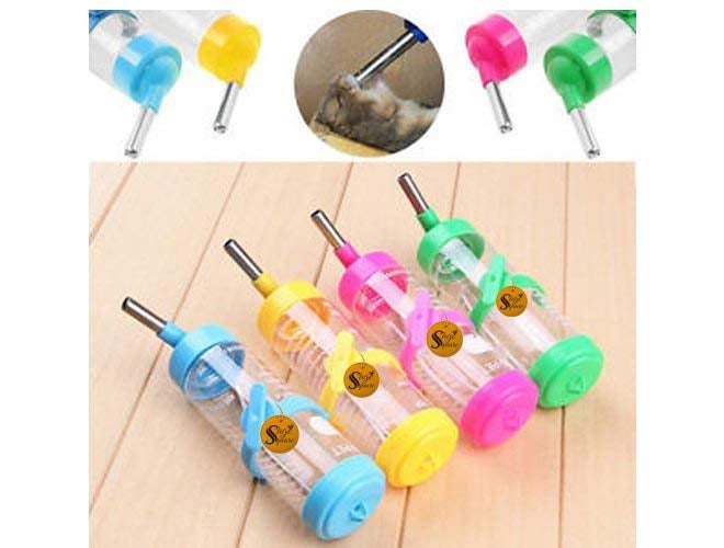 Sage Square 125 ml Leak Proof Water Bottle with Attachment for Hamster/Dwarf/Gerbil/Mice/Guinea Pig/Ferret/Rabbit (Random Color) - Image 1