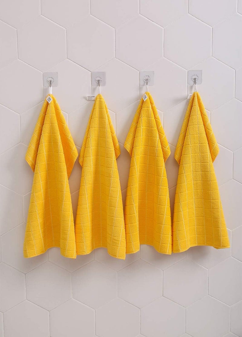 HYER KITCHEN Microfiber Dish Towels - Soft, Super Absorbent and Lint Free Kitchen Towels - 8 Pack (Lattice Designed Yellow Colors) - 26 x 18 Inch (Yellow) - Image 4