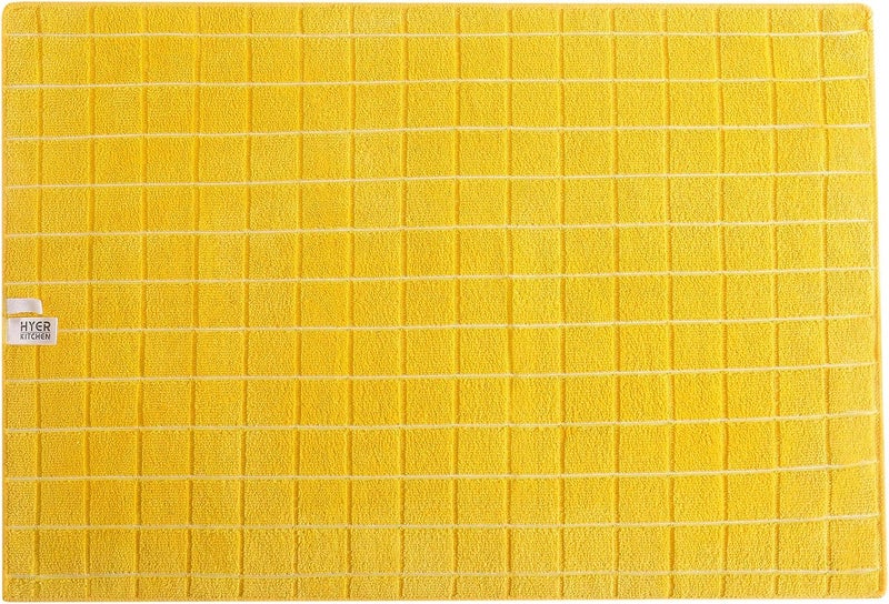HYER KITCHEN Microfiber Dish Towels - Soft, Super Absorbent and Lint Free Kitchen Towels - 8 Pack (Lattice Designed Yellow Colors) - 26 x 18 Inch (Yellow) - Image 3