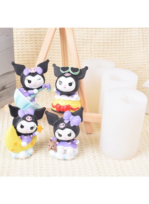 # Sanrio Plaster Doll Painted Diy Handmade Three-dimensional Painted Graffiti White Embryo Small Size Doll Painted Gigi-Color:Kuromi Style B [pack Of Four] With Paint