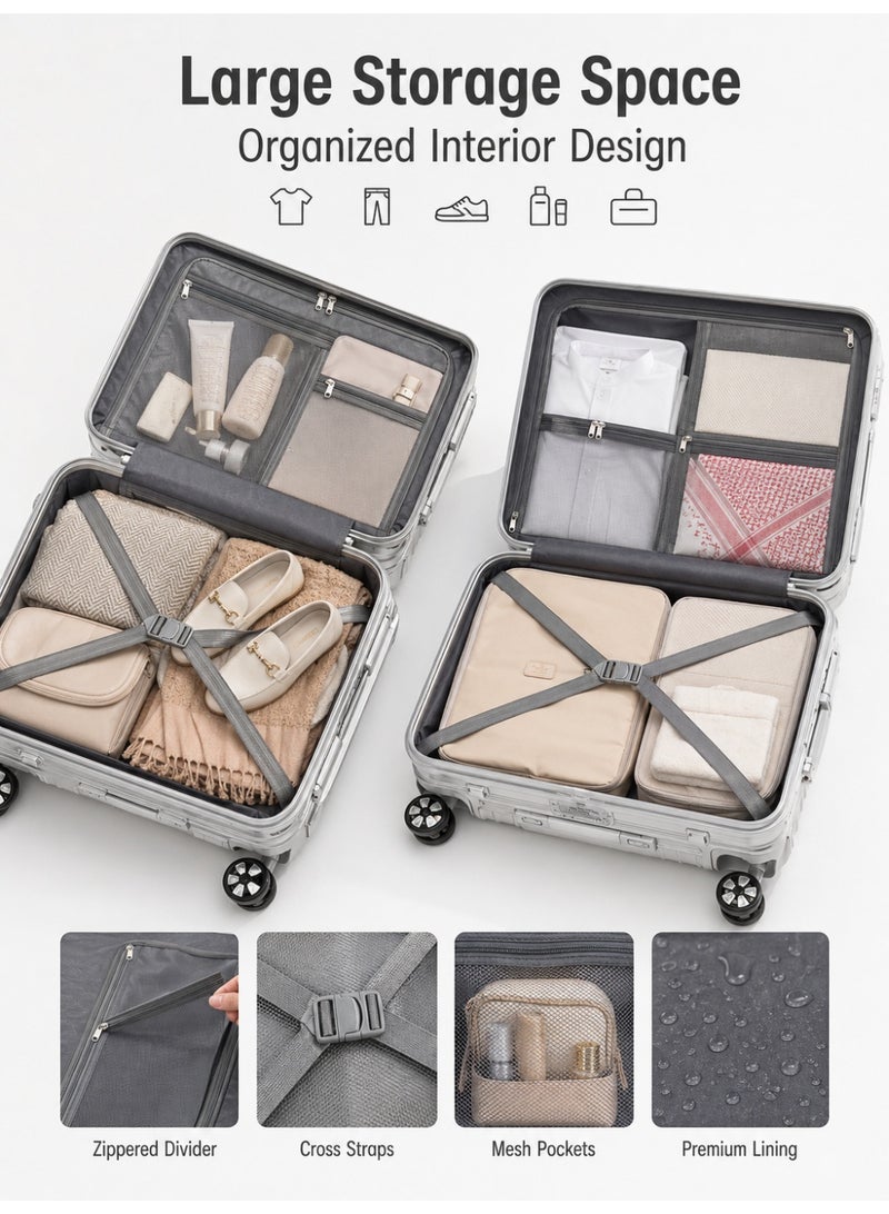 OHAHO Luggage Set 4-piece (14/20/24/28)" Suitcases with Universal Wheels PC+ABS Durable Hardshell Luggage - Image 5