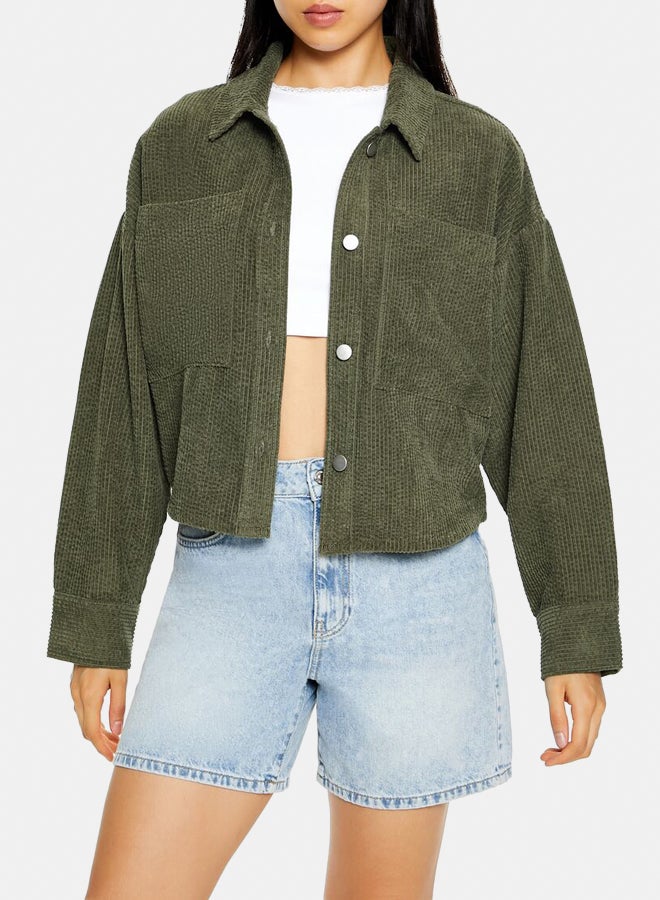 FOREVER 21 Corduroy Cropped Shacket - Image 1