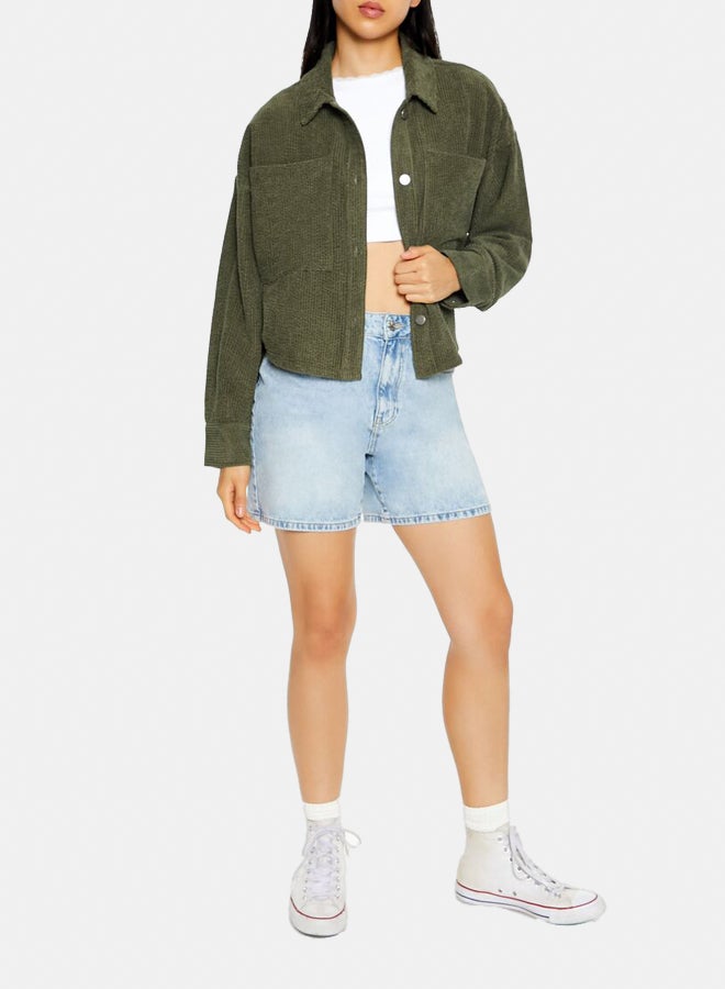 FOREVER 21 Corduroy Cropped Shacket - Image 2