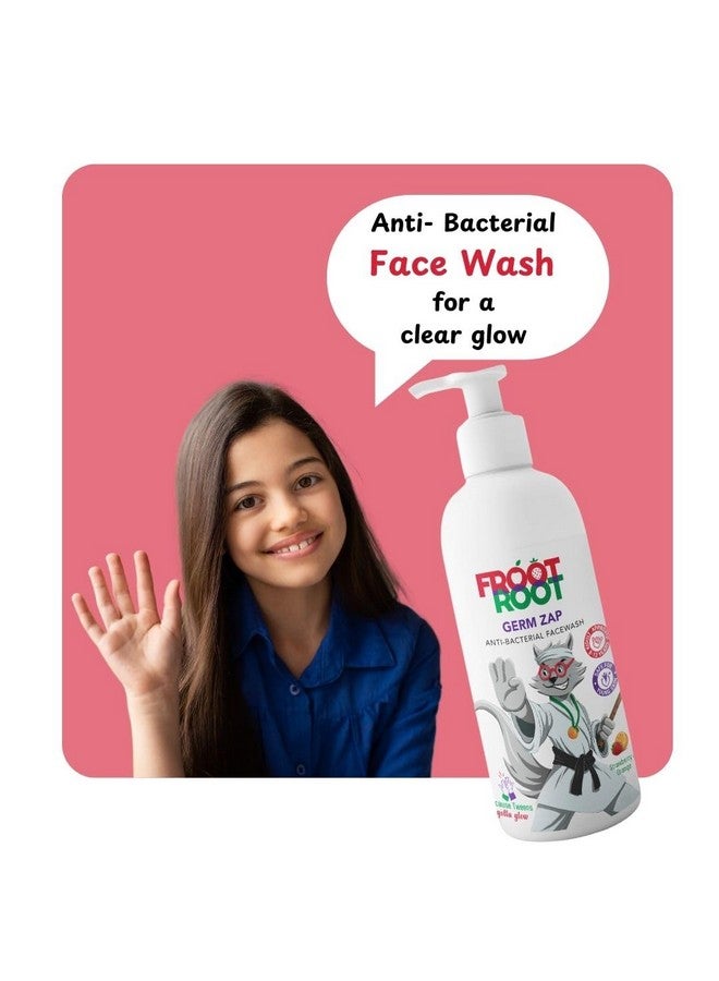 Froot Root Germ Zap Face Wash Gel For Tweens And Active Kids (5-12), With Strawberries And Oranges Neem,Karanja,Manjishtha And Amahaldi,Safe For Kids, No Soap, Parabens/Sulphates,100Ml - Image 2